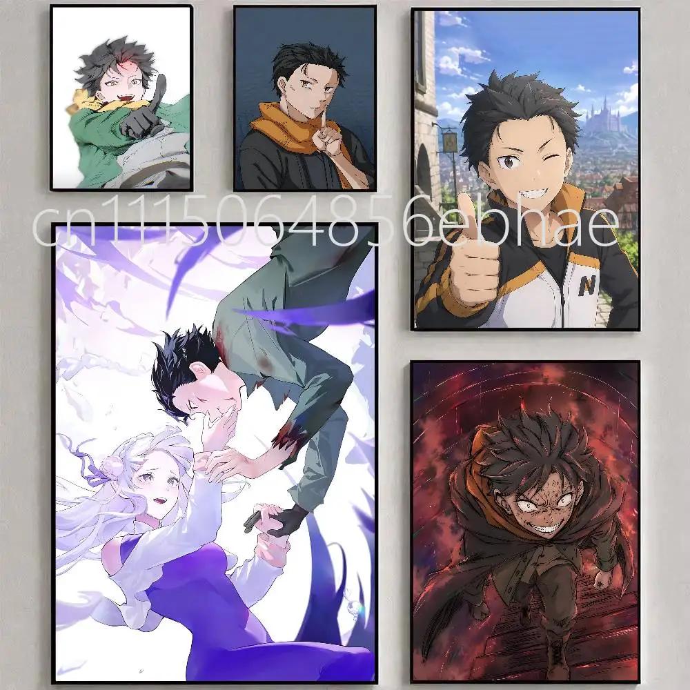 FOR Re Zero Natsuki Subaru Poster Waterproof Wall Art HD Print Movie Posters For Living Bedroom Room Decor Gift
