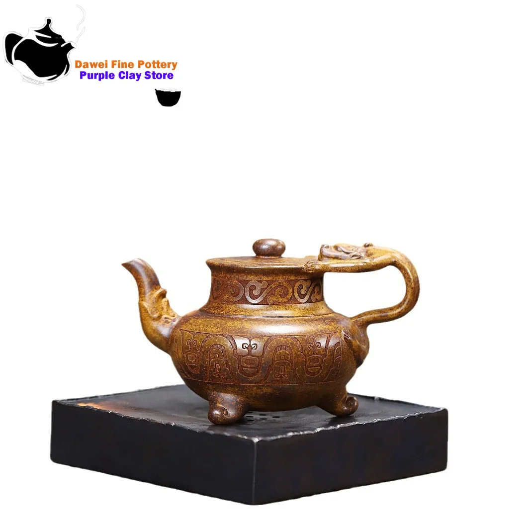 Tetera de arcilla púrpura Yixing, mineral original, temperatura ultraalta, botella de madera, tetera de vino, juego de té chino Kung Fu