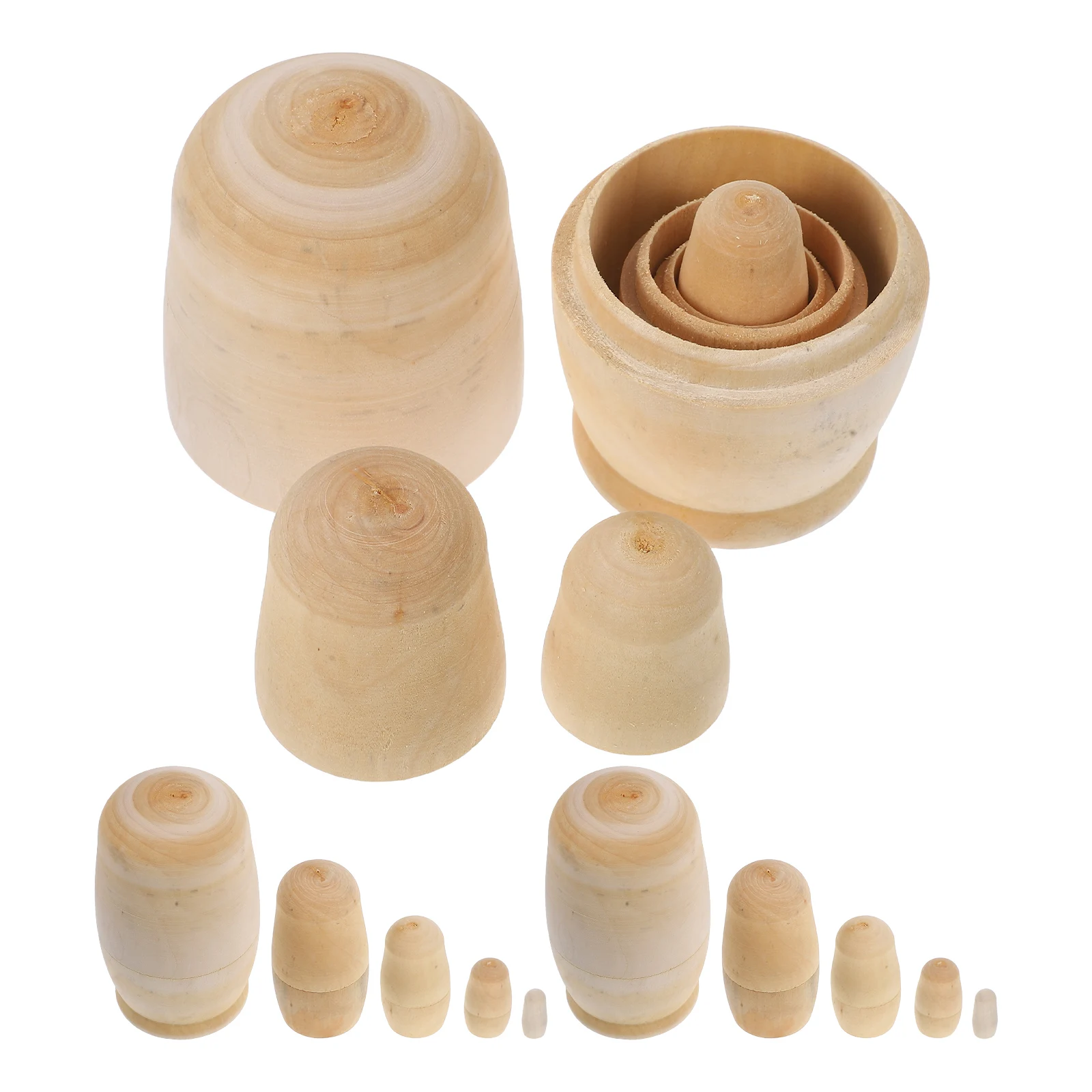 Conjunto de 3 Kits de Decoração de Mesa DIY Matrioska, Kits Inacabados para Pintura Infantil, Artesanato, Decoração de Festa em Casa