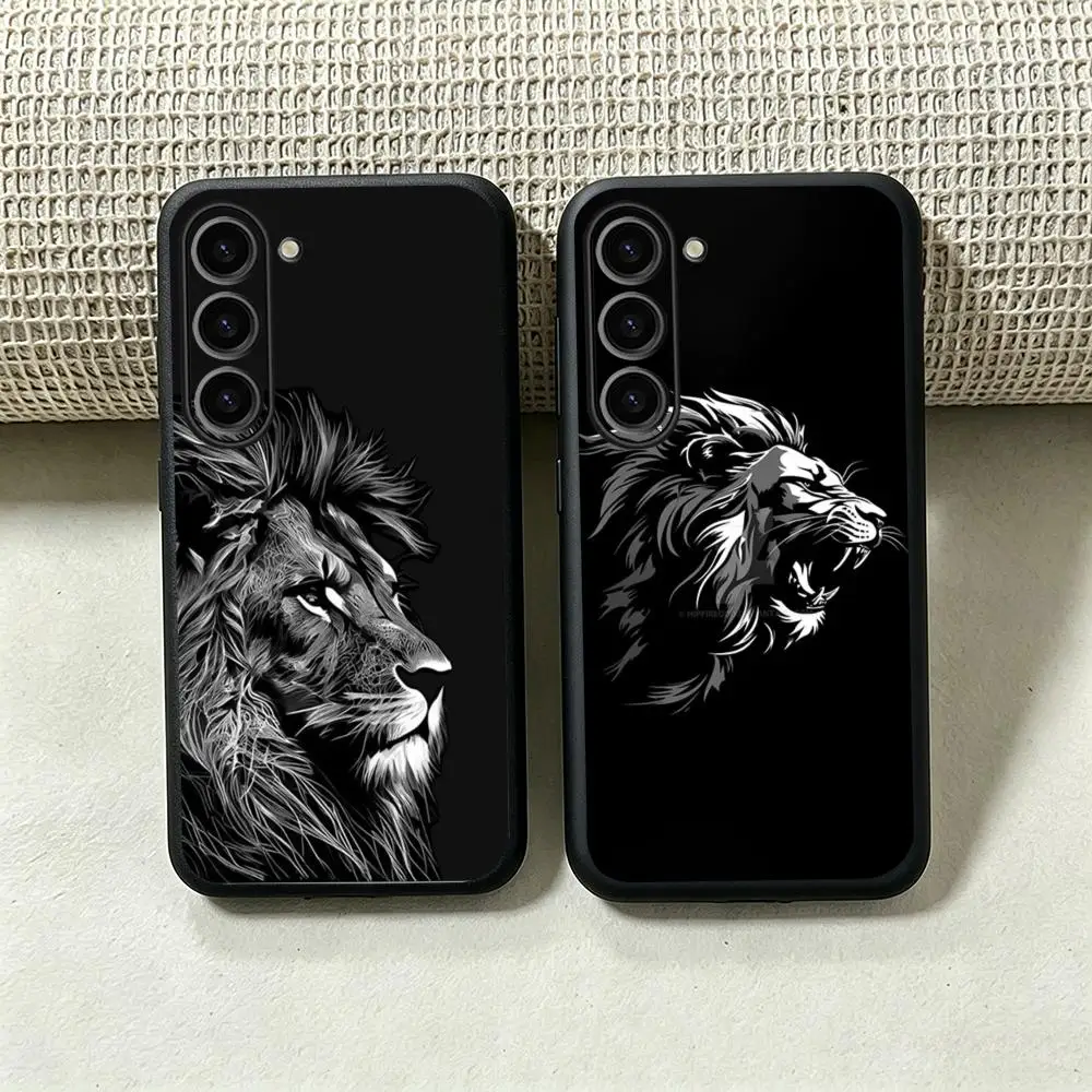 Cool king lion fashion ins design Phone Case For Samsung Galaxy S26 S25 S24 S23 S22 S21 Plus Ultra Fold A Soft Black