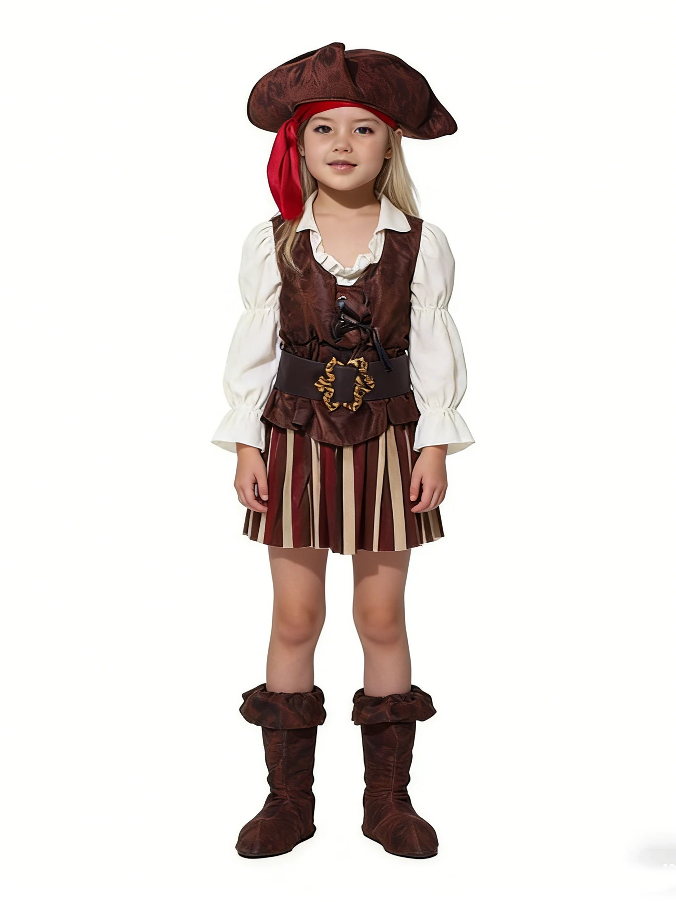 Ensemble de costumes de pirate pour filles, pour carnaval, Halloween, aventure, cosplay, fête d'anniversaire pour enfants, spectacle scolaire, déguisement de vacances