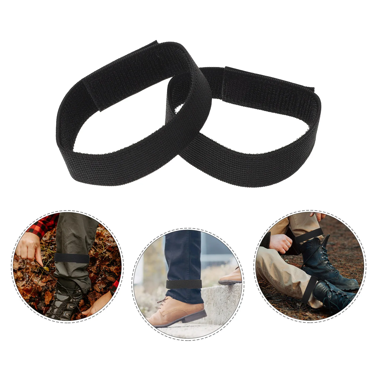 

12Pcs Adjustable Boot Blousers Elastic Military Pant Leg Straps for Cycling Hiking Gardening Biking - Black Elastic Ankle Straps