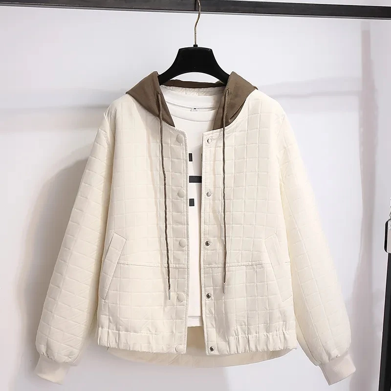 Hooded Baseball Jersey Women's Spring Autumn Jacket New Korean Short Cardigan Jackets Women Basic Coat Female Casual Tops