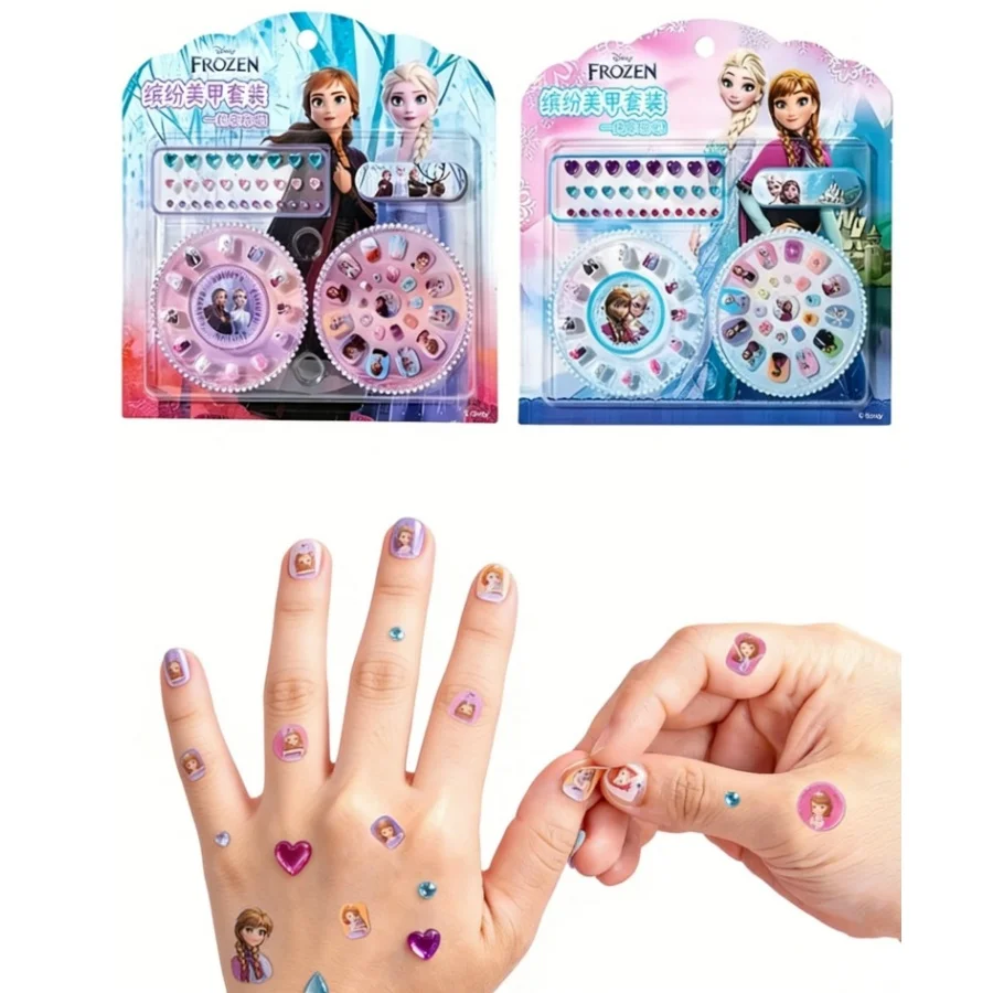 

Набор наклеек для ногтей Disney Elsa: мультяшные стикеры для девочек, тема «Холодное сердце»