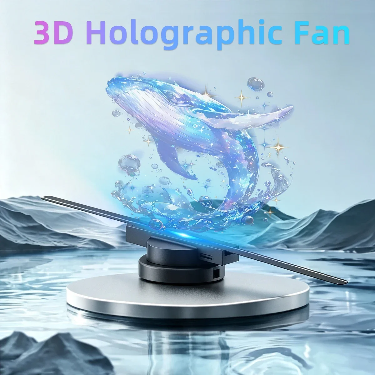 3D Hologram Fan 42CM 3D Holographic Projector Advertising Display Light HD Holographic Projector for Stores Bars Party Xmas