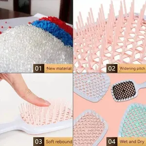 Kopfhochmassage Honighoneywaben Kamm Nass und trockener Rippen Anti-Boden-Haar Haar Kopfhaut Massage Luftkissen 8 Hauptverkaufs biseziger Peneta - №7