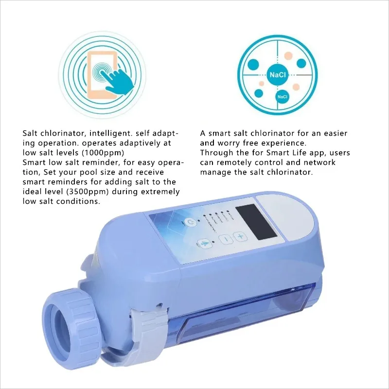 20g/h Pool Chlorinator System Automatic Self Adapting Operation Salt Water Pool Chlorine Generator for Swimming Pool 100‑240V