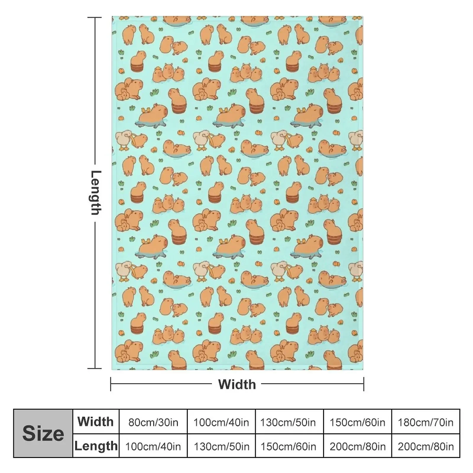 Cute capybara art, illustration seamless pattern Throw Blanket Bed For Baby Moving Blankets