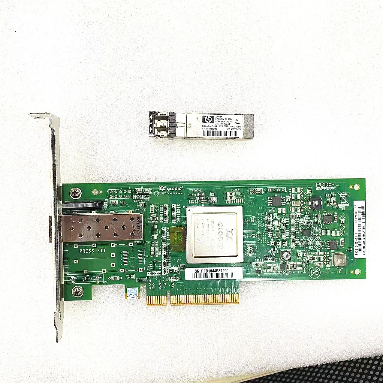 QLE-2560-8Gb Single Port FC HBA-Part 489190-001 AK344A +8G Transceiver