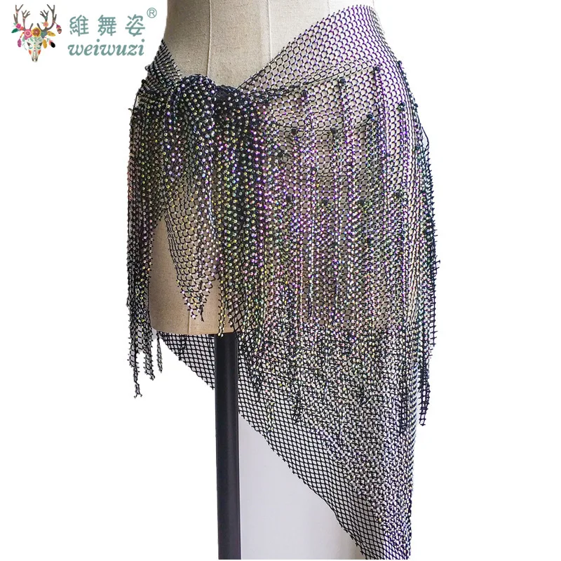 Belly Dance Waist Chain Diamond Hip Scarf New Multi Layered Tassel Belly Dancing Shining Diamond Costume Performance Belt - Image 2