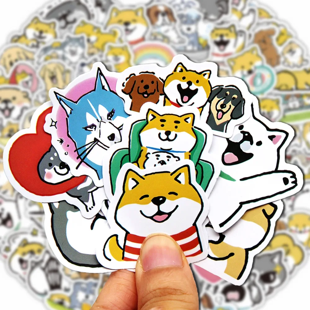 10/50/100p Funny Cute Dogs Sticker Kawaii Shiba Inu Aesthetic Stationery Diary Decoration Vintage Children\'s Stickers Pack