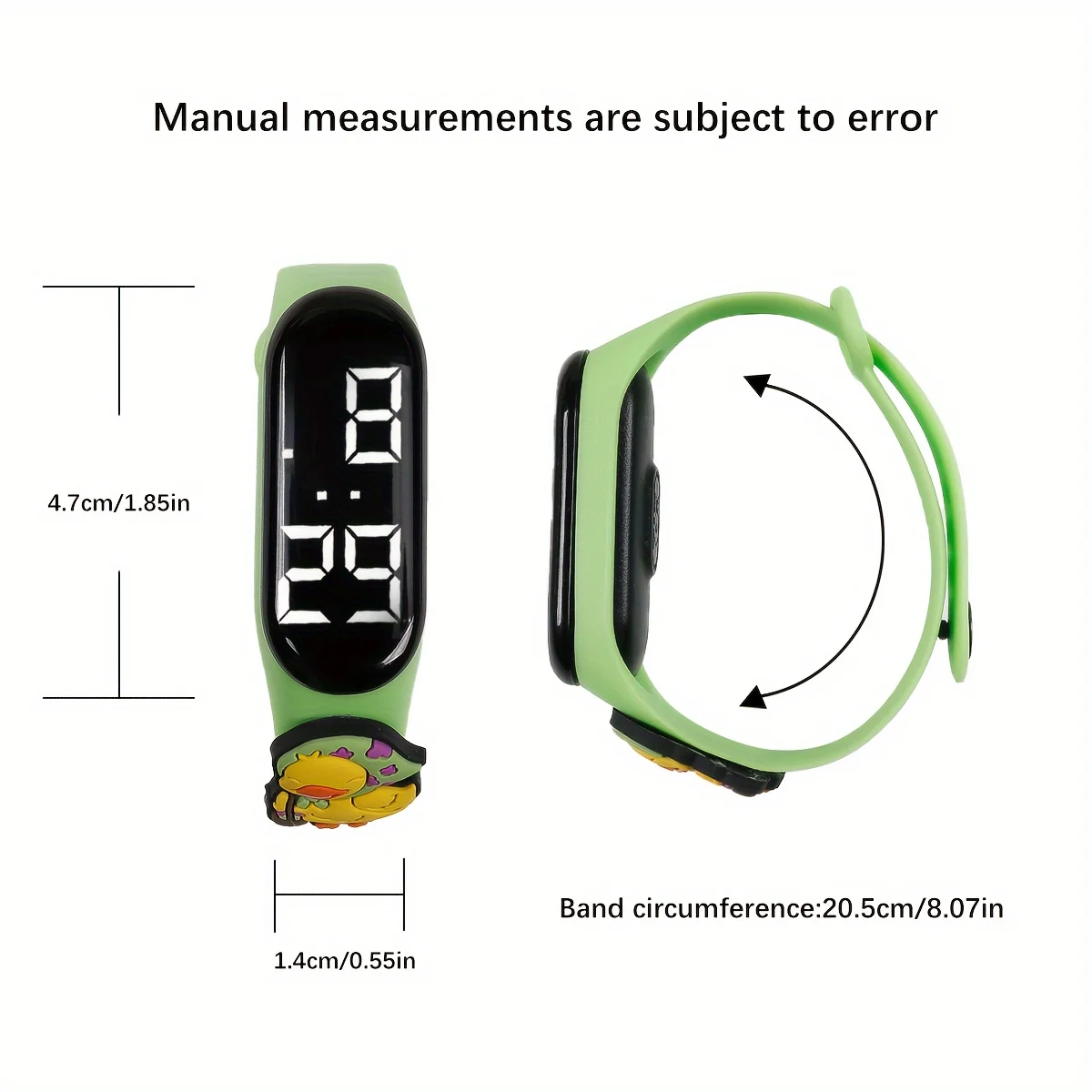 Casual LED Display Wrist Watch, Animal Decor Silicone Band Digital Wristband