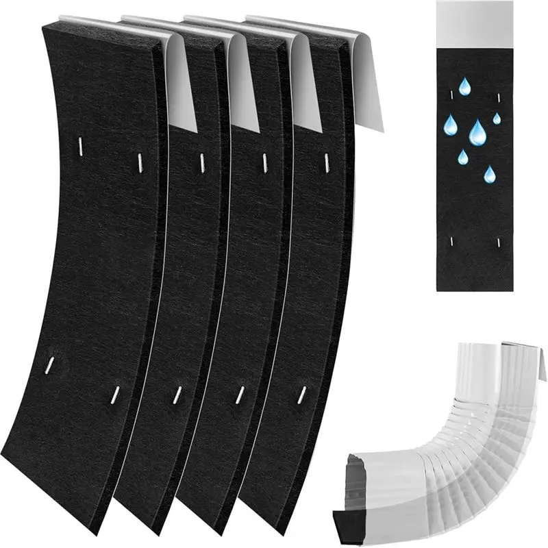 

ABKY-Insert Adjustable Downspout Drip Reducer, Gutter Noise Dampener 4-Pack 3.5 X 11.8 In Rain Noise Downspout Reducer