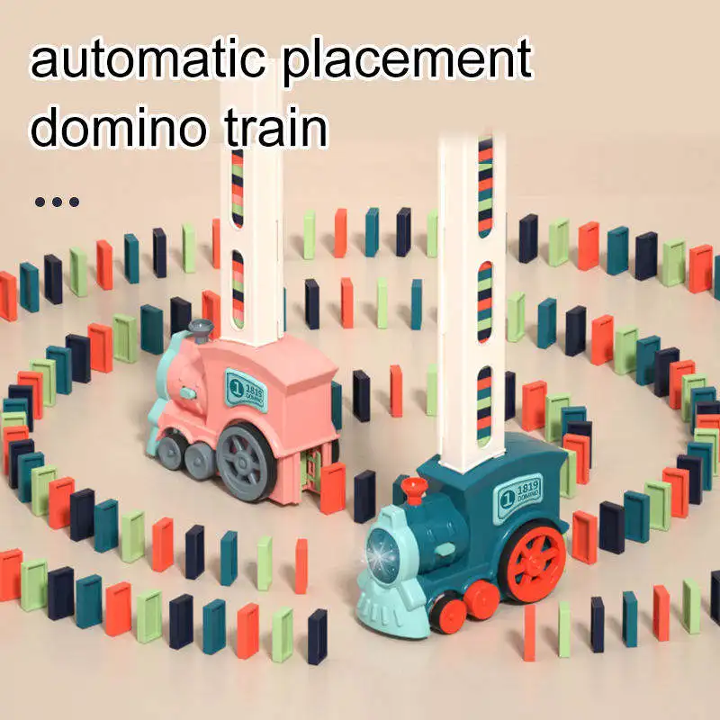 Trem de Dominó Elétrico Automático Brinquedo STEM - close-up view