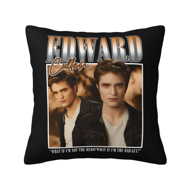 Vintage Movie Twilight Edward Cullen Throw Pillow Case Decoration 3D Printing Sofa Cushion Cover Polyester Cozy Pillowcase