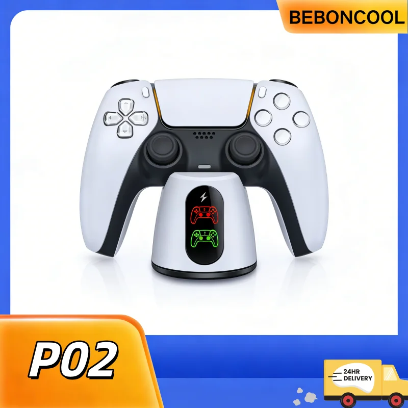 

Двойное быстрое зарядное устройство BEBONCOOL для контроллера PlayStation 5, зарядная станция с LED-индикатором, док-станция для зарядки геймпадов PS5