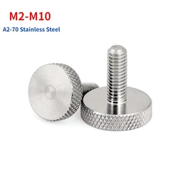 M2 M2.5 M3 M4 M5 M6 M8 M10 GB835 304 Stainless Steel Knurl Flat Head Hand Tighten Curtain Wall Glass Thumb Screw Bolt DIN653