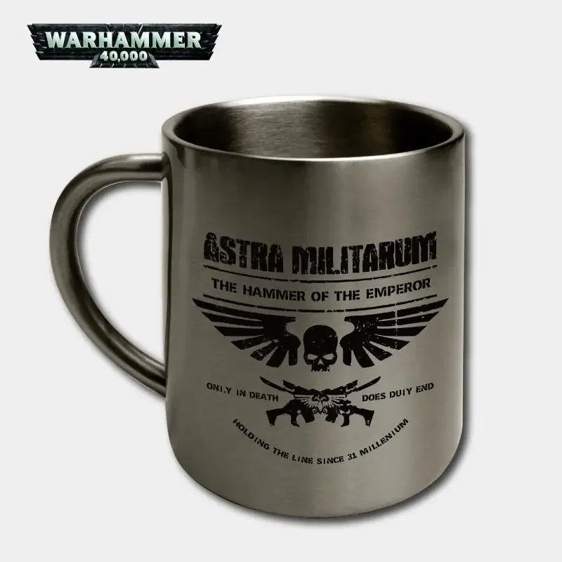 Warhammer 40K Metal Stainless Steel 290ML/370ML Cup Game Astra Militarum Peripheral Water Cup Theme Mug Fan Peripheral Boys Gift