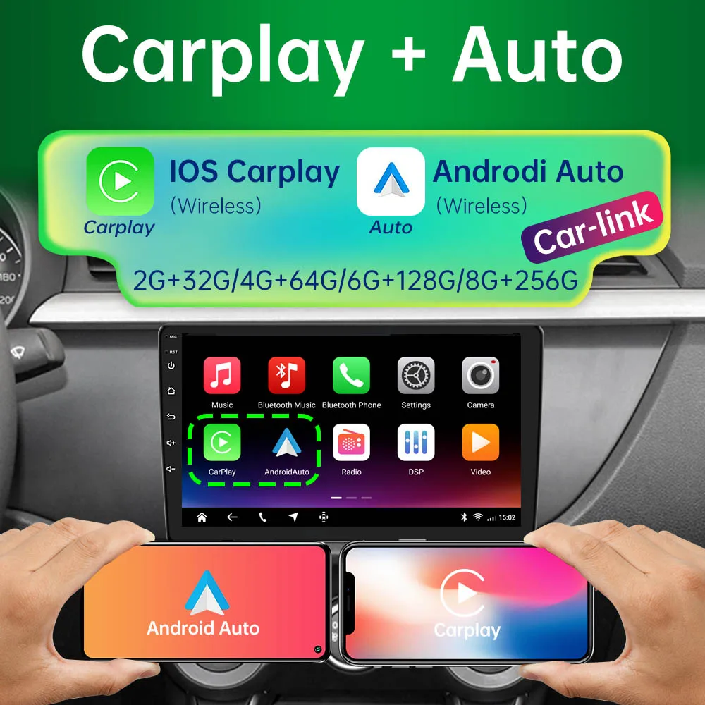Autoradio Android 4G+64G Per FIAT Panda 2013-2020 – 7" Touch, Wireless Carplay/Android Auto, GPS, DAB+, Bluetooth E Telecamera Posteriore