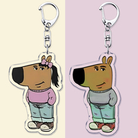 Fun I Am Just A Chill Guy Girl Meme Keychains for Accessories Bag Key Chain Ring Jewelry Cool Dog Friends Keyring Holidays Gifts