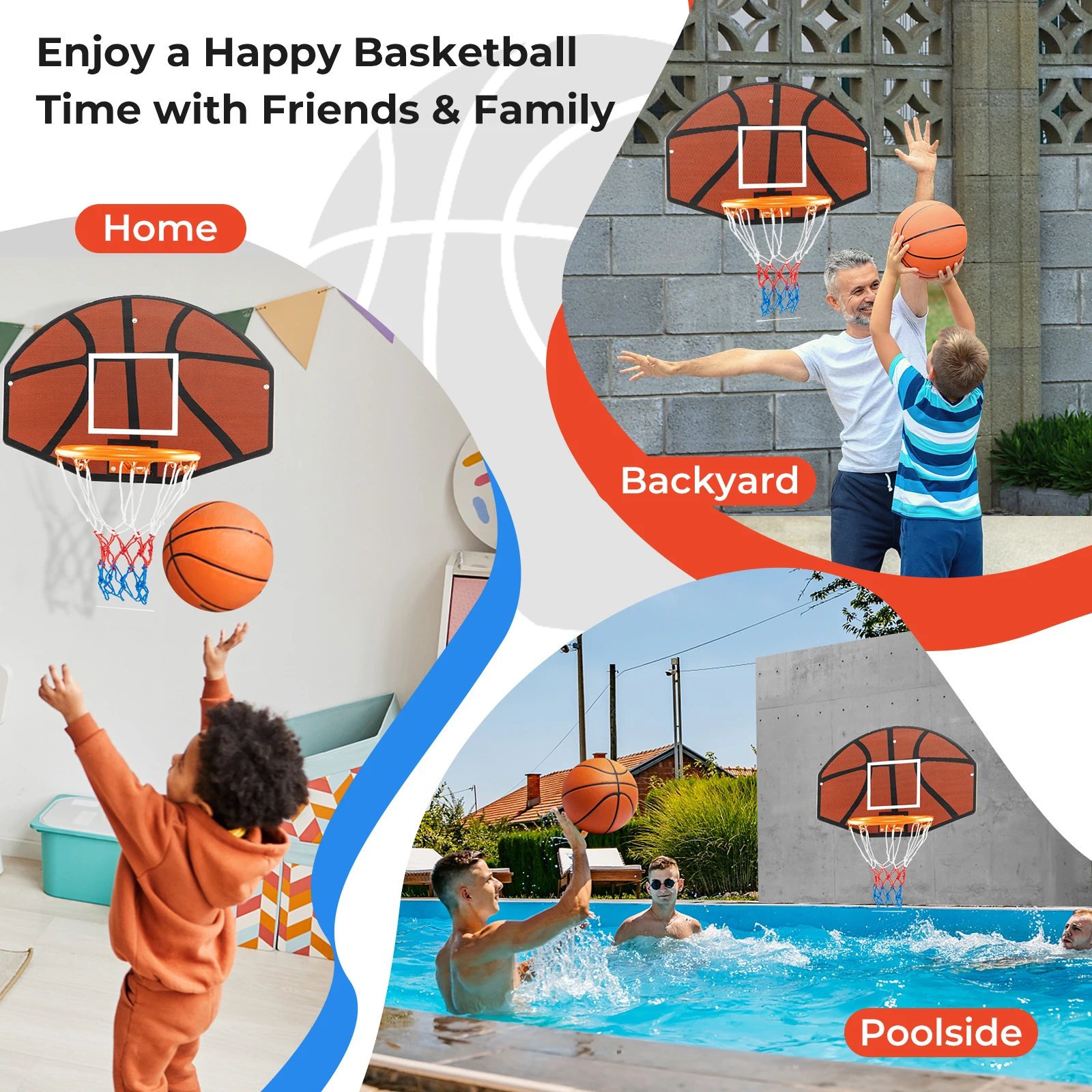 26 "Wand-Basketballkorb-Set mit bruchs icherem Backboard-Indoor-Spielzeug geschenk