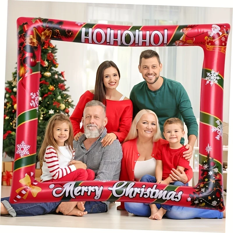Festlicher aufblasbarer Weihnachts-Fotorahmen, perfekt für Urlaubspartys und Familienfotos, PVC-Material, Party-Dekoration, Ballon