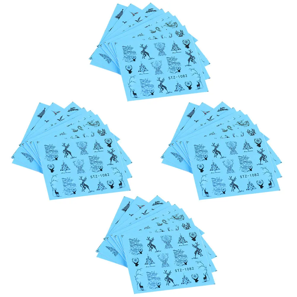 

32Pcs Nail Stickers Christmas Snowflakes Tree Deer Letter Decoration DIY Home Salon Art Christmas Nail Decals Supplies