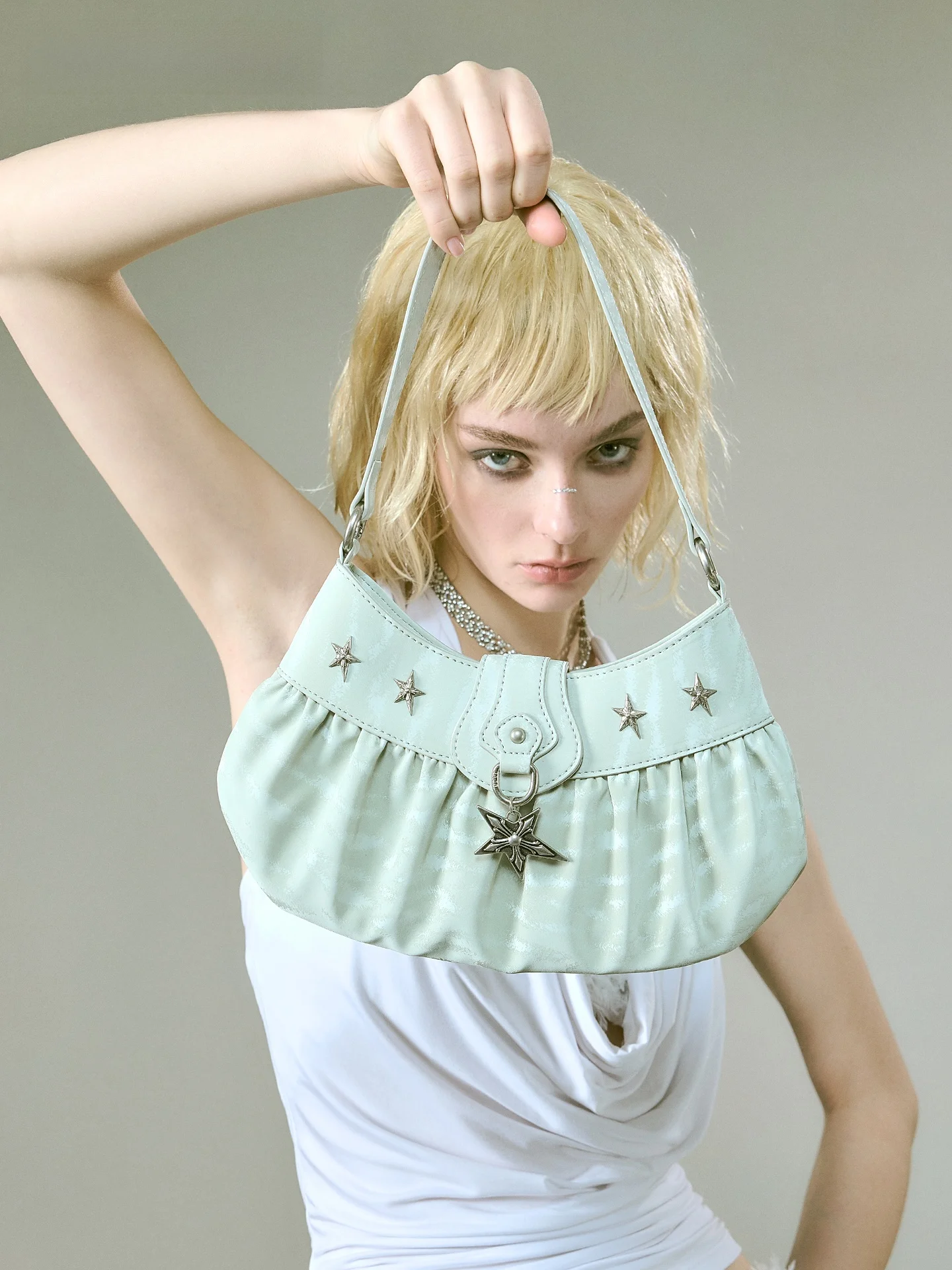 JACD Mint Green Underarm Bag Women's 2026 New Autumn Winter Commuter Bag Single Shoulder Crossbody Bag Fashion Trend