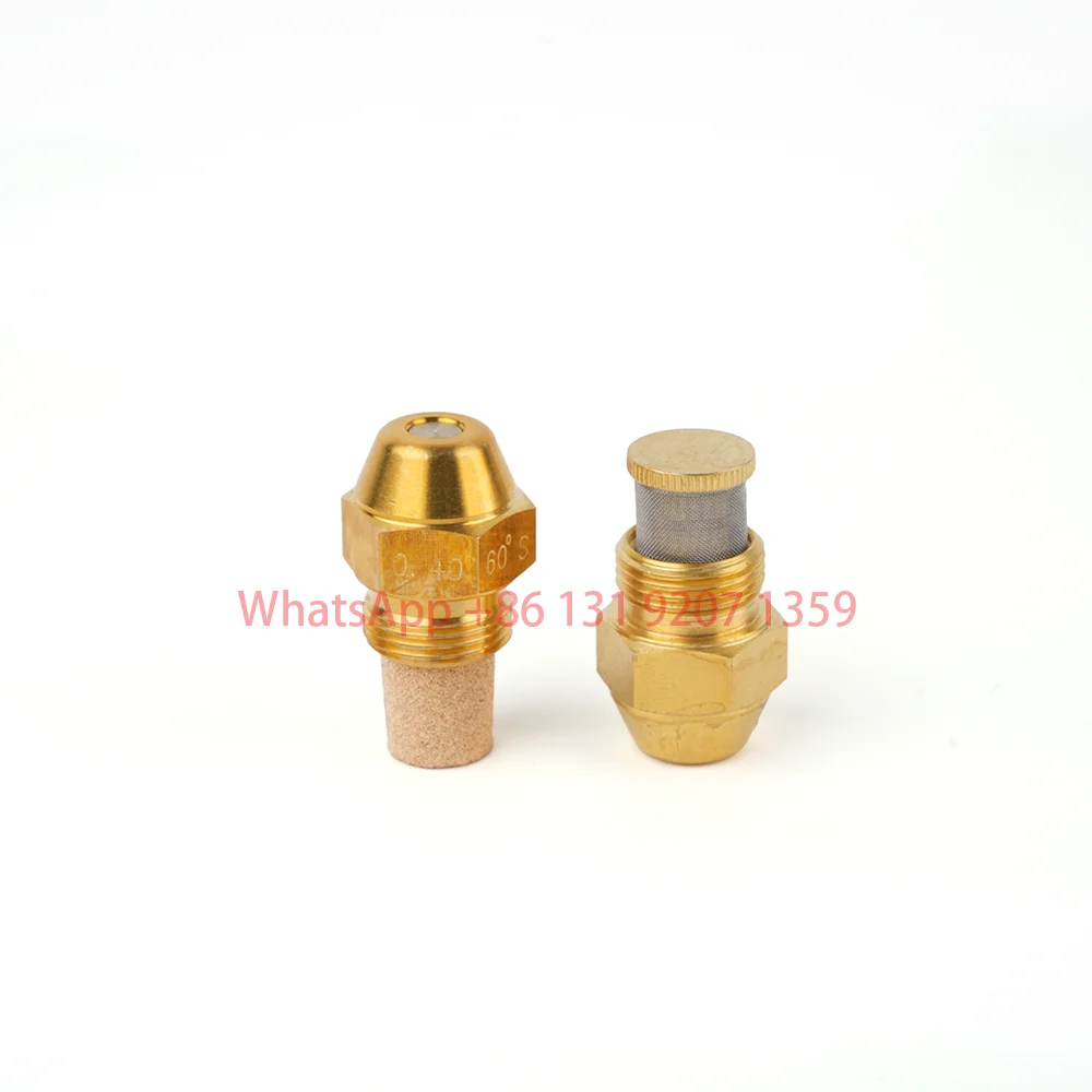 Brass 9/16  60degree Oil Burner Nozzle 0.4-3.0 GPH 60°/80° Spray Pattern Fuel Atomizing Nozzle for Diesel/Methanol Burner