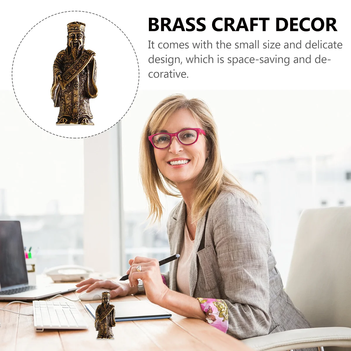 

Lucky Charms Brass Buddha Statue Retro Decor Craft Desktop Chinese-style Shen Ornament Copper Rustic