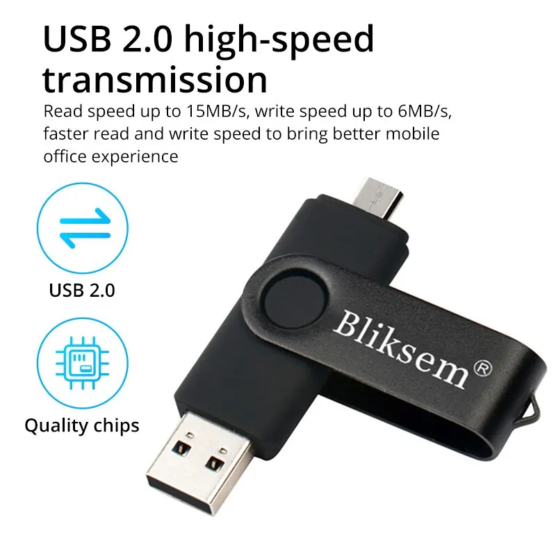 Bliksem OTG Flash Drive 32GB 64GB High Speed USB2.0 for PC Mobile Phone USB Metal Mini Pen Drive 32GB USB Flash Drive 64GB