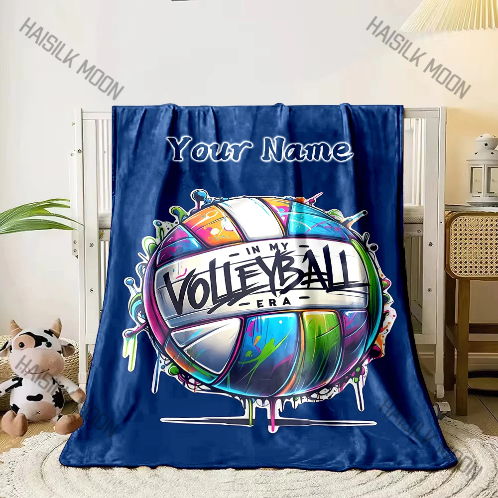 Volleyball Printed Blanket Custom Name Text Blanket Multi-size Multi-scene Four Seasons Available Quick Arrival Nice Gift