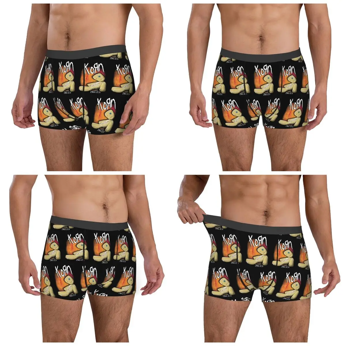 Boxer Underpants Shorts Korn Rock Band Logo Tour Panties Male Soft Underwear for Homme Man Boyfriend Gifts