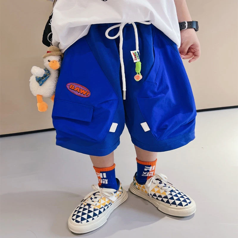 2023 New Korean Fashion Summer Shorts for Boys Hipster Street Y2k Creative Multi-element Bright Colors Chic Loose Casual Pants