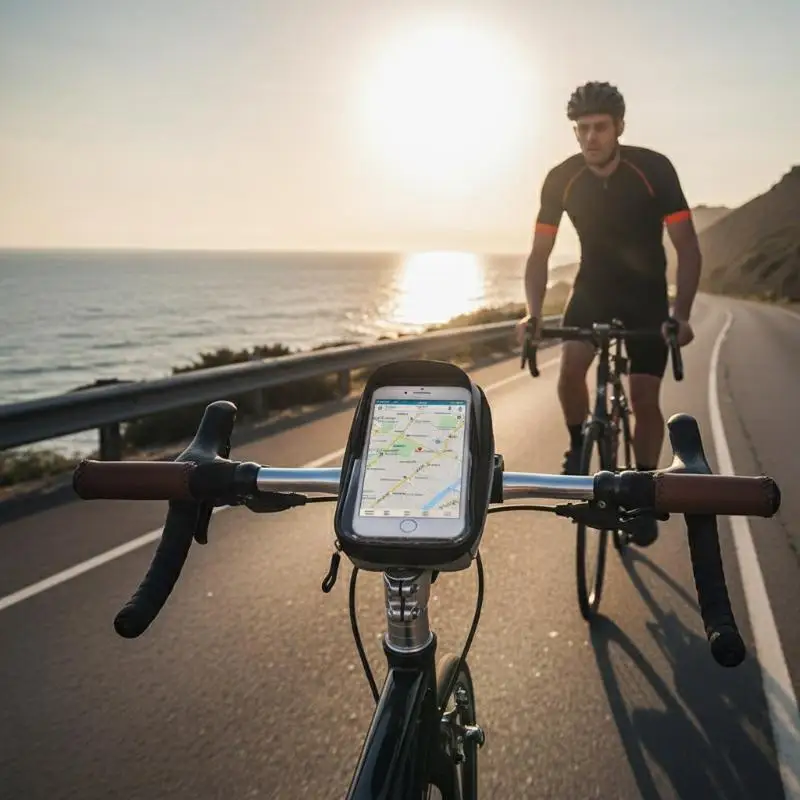 1L Bicycle Frame Bag Front Tube Phone Holder Waterproof Touchscreen Handlebar Storage for Mountain Road Bike Riding