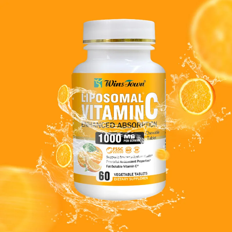 Organic liposomal vitamin C capsules supplement antioxidant support and promote overall immune system health