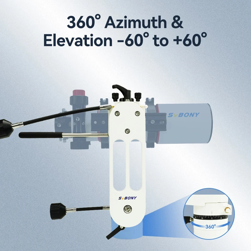 SVBONY SV225 Alt-Azimut-Montierung mit einstellbarem Winkel, CNC-Hohlstruktur, Teleskop-Altazimut-Montierung mit Feineinstellungsverschiebung, Teleskopzubehör mit Getriebe mit variabler Geschwindigkeit