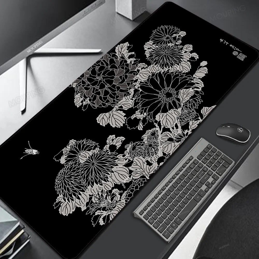 Черный коврик для мыши, аксессуары для геймеров, коврик на столе, коврик для мыши для ноутбука, аниме, коврик для мыши Kawaii, игровой коврик для клавиатуры, коврик для стола