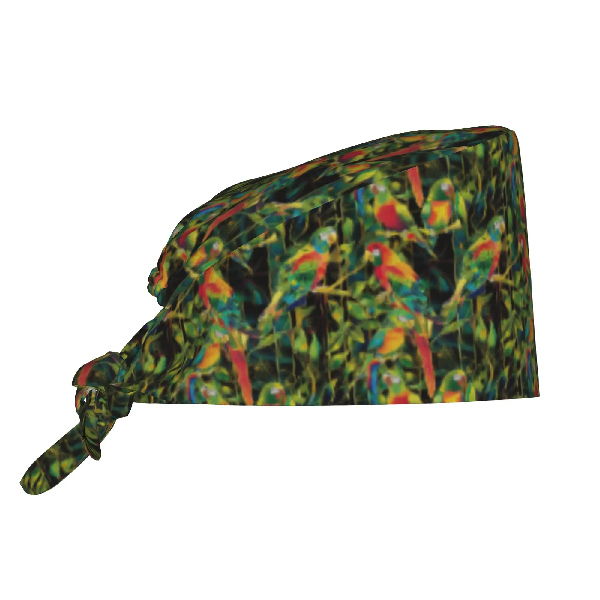 Tropical Parrot Hideaway Working Cap Surgical Hats Cockatiel Macaw Parrotlet Operating Room Cap Nursing Cap Lab Works Hat
