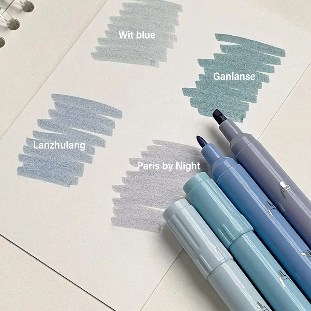 4pcs/set Multi-functional Dual Tip Highlighter Pens Gradient Pastel Chisel & Fine Tip Highlighters Marker Pens Gift