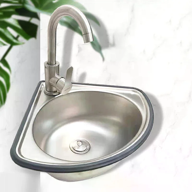 RV Kitchen Sink Stainless Bathroom Basins Camper Vegetable Corner Motorhome Bar Steel Small Single Bowl Drop Tub