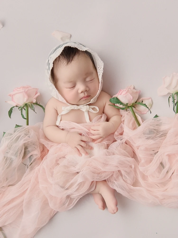 Newborn Photography Rose Theme Prop Korean Style Photography Full Moon Photo Studio Photography bebê  아기 코스프레