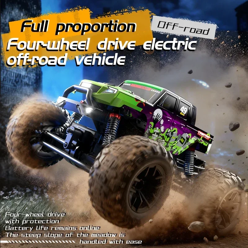 NEW C8830-YW RC Toy Truck - 4WD 2.4G Carbon Brush Off-Road, Rugged Toy for Grass Sand Rocky Car Road Toys for Kid Gift