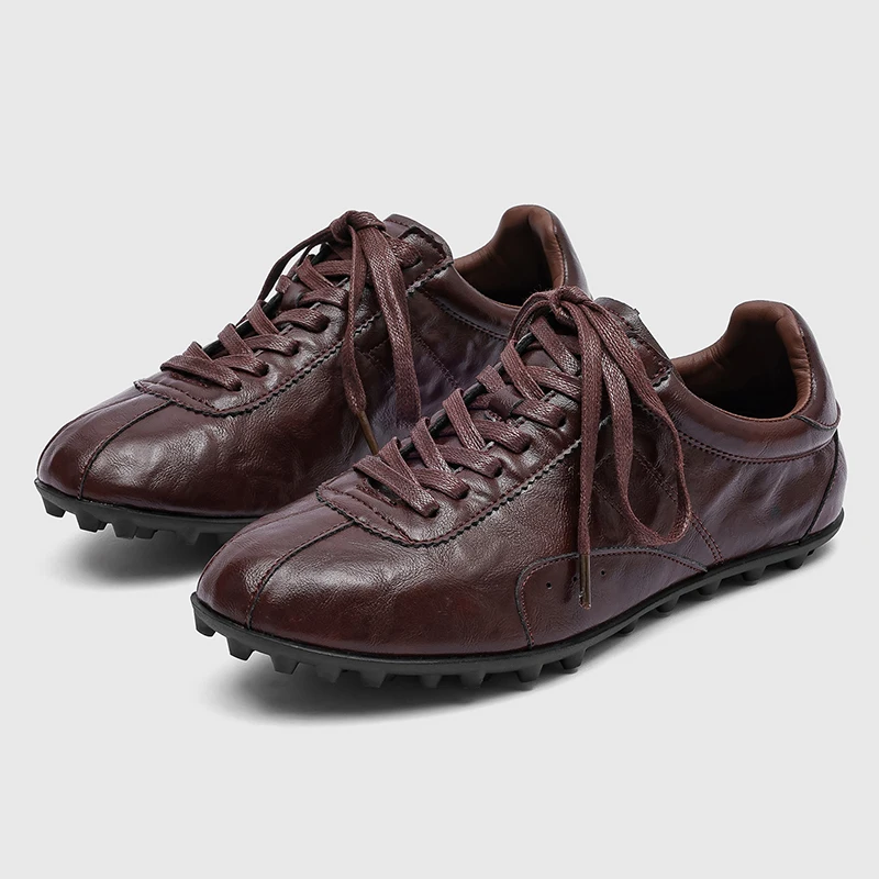 

New Men Casual Sports Shoes Black-brown Color British Retro Flat Casual Training Shoes Outdoor Running Shoes Men Sizes 38-46