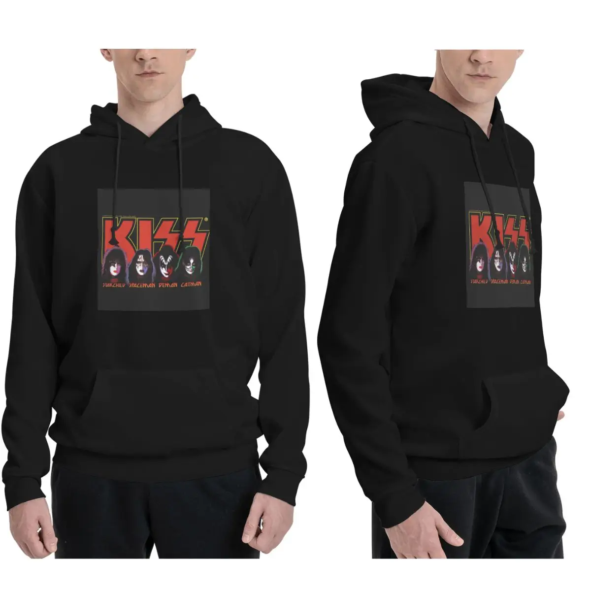 KISS Band Logo With Members Hoodies Men's Women Casual Pullover Sweatshirts Fashion Long Sleeve Clothing Autumn Winter