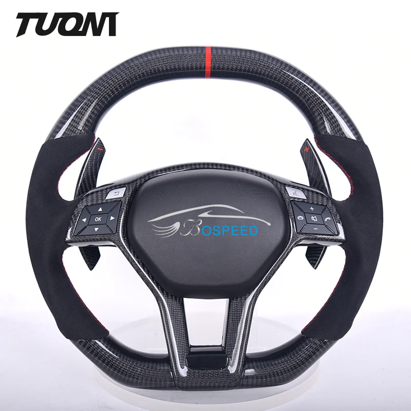 Upgrade Leather Carbon Fiber Led Steering Wheel For Mercedes Benz W205 AMG W212 W213 CLA C300 W211 W222 Sports Cars Paddles