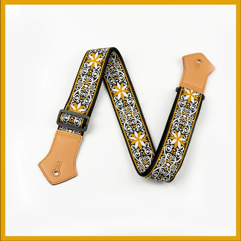 

Guitar Strap for Folk Guitar, Bass, Acoustic Guitar, Electric Guitar, Unisex, Stylish, Leather, Cotton, Crossbody Shoulder Strap