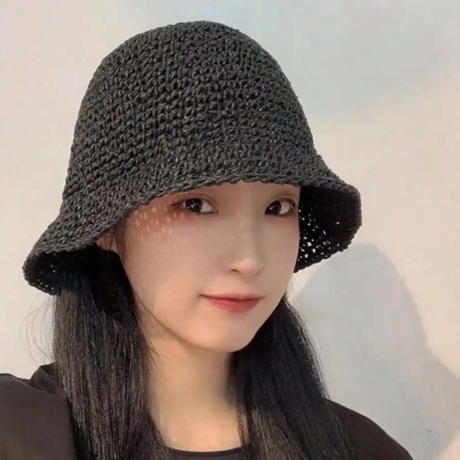 Classic Straw Braid Hat, Women's Beach Sun Hat, Versatile Bucket Hat, UV Protection, Spring/Summer Vacay Vibes Vacaciones Relax