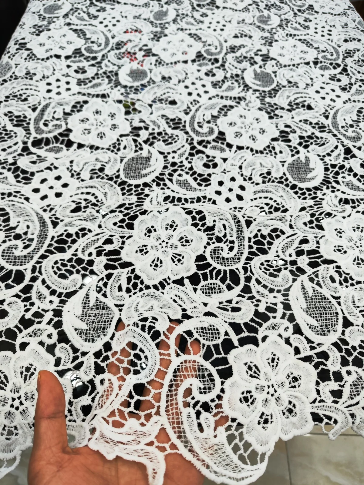 White African Nigerian Water Soluble Cord Lace Fabric 2023 High Quality French Mesh Lace Fabric For Wedding Party Dress KJFT2309