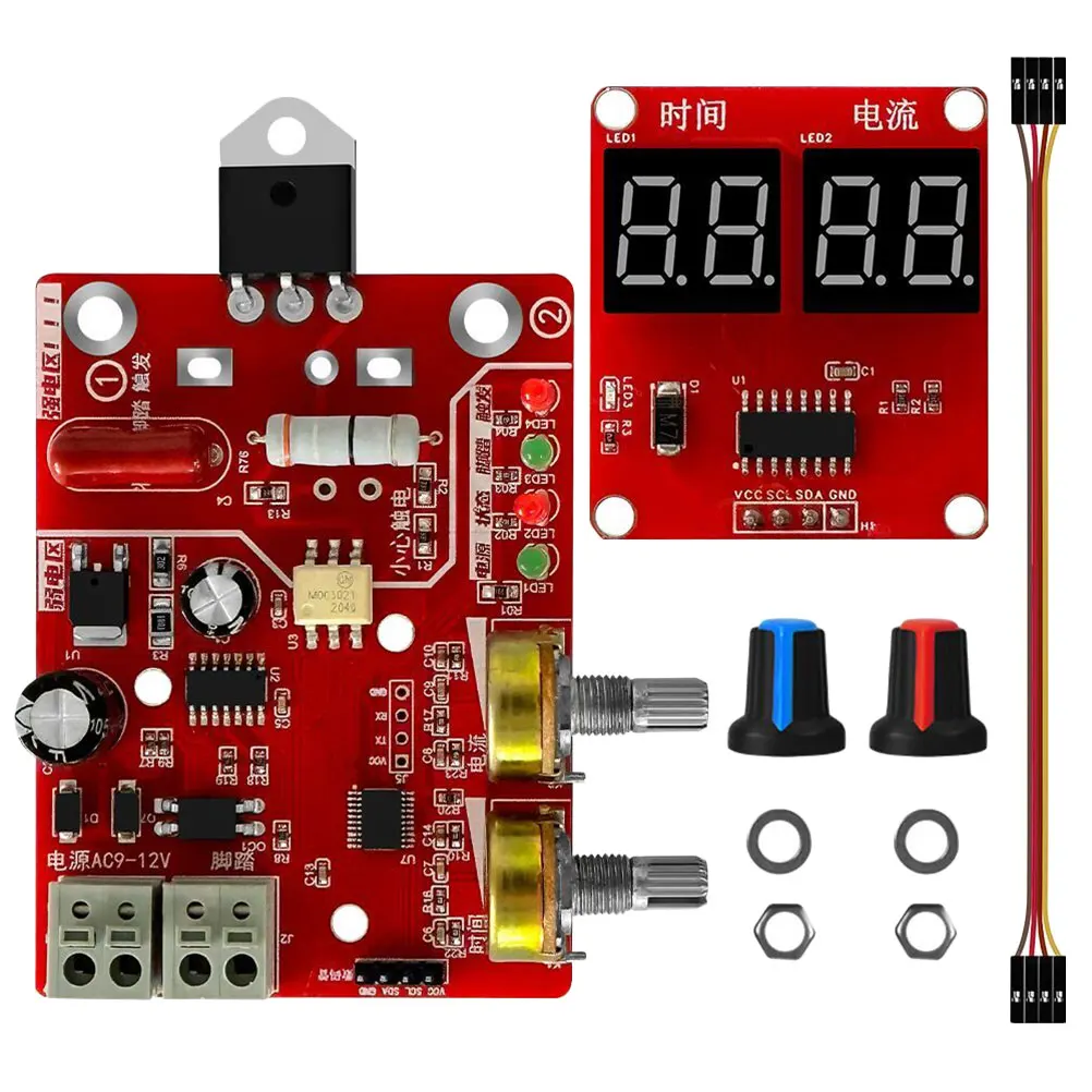 

AC9-12V DIY NY-D01 Control Board 40A/100A Spot Welding Machine Control Board Welder Panel Adjust Time Current Digital Display